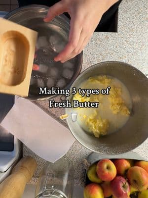 Satled, Cinnamon Maple, and Garlic Herb Butter 🧈 #homesteading #homesteadlife #homesteadingtiktok #homemade #homemadefood #foodfromscratch