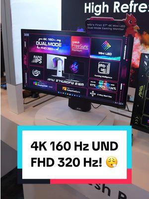 Mini-LED zum Zocken, aber mit 4K 160Hz oder Full-HD 320Hz – und das in einem Monitor? 🤔 Dank Dual-Mode wechselt der neue MSI MPG 274URDFW E16M automatisch zwischen Auflösung und Bildrate, je nachdem, was ihr spielt. 🎮 Der Gaming-Monitor bietet zudem über 1150 Zonen, Display-HDR 1000 und ein stylisches Design inklusive RGB-Party auf der Rückseite! 🌈 Wäre das was für euch? 😍 @MSI @MSI DE  #ces #ces2025 #gaming #gamingpc #pcbuild #miniled #display #monitor #gamingdisplay