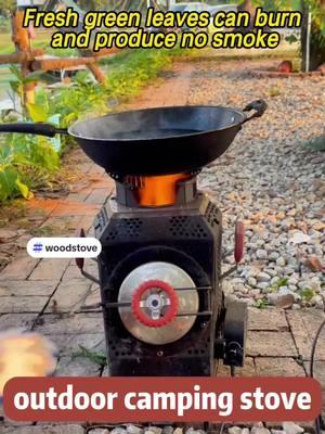 Fresh green leaves burning without smoke#woodstove #Camping #outdoorcooking #factory #Distributor #cookingstove 