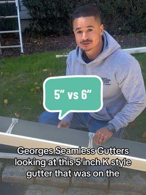 George’s Seamless Gutters installing 6” k style white aluminum gutters in .032 gauge + Hangers spaced 16-18” apart. #gutters #westchesterny #fairfieldcounty #michaelblovingcopper #local #copper #aluminumgutters 