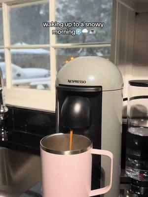 Love a snowy, cozy morning.🤍 #reducetumbler #snowday #snow #snowfall #morningroutine #coffeetiktok #coffee 