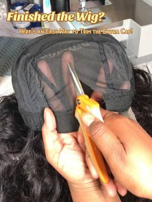 Just finished this wig, now it’s time to clean up that extra cap! 🎯  A quick and easy method you’ll love.  #creatorsearchinsights #jazzkhairboutique #hairtok #wigmaker #wigmaking #gluelesswig 