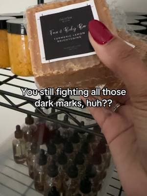 Stop fighting your skin and just take care of it the gentle and natural way without breaking the bank. This Turmeric Lemon soap is IT! #skincareroutines #skincaretips #skincaretiktok #bodycareroutine #turmericskincare #hyperpigmentationtreatment #breakouts #darkmarks 