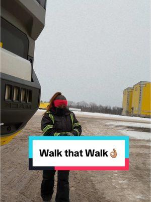 Walk that walk😜✌🏽 #foryoupage #her #adayinmylife #walkthatwalk #fyp #truckher #ltl #trucking #forklift #multitasking #ladytrucker #inmylane #womenintrucking #18wheeler #classa #trucktok #workmode 