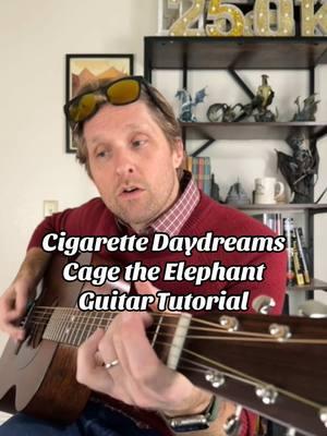 Cigarette Daydreams by Cage the Elephant Guitar Tutorial #guitartok #howtoplayguitar #guitartutorial #guitarlesson #indie #cte #cagetheelephant #cigarettedaydreams 