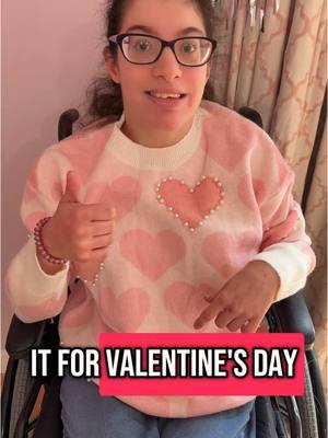 Our first purchase! Get yours today! Super cute! #TikTokShop #tikrokshopfinds #tiktokshopdeals #specialneeds #wheelchairgirl #ValentinesDay #valentinesdaygiftideas #sweater #swearerweather #hearts 