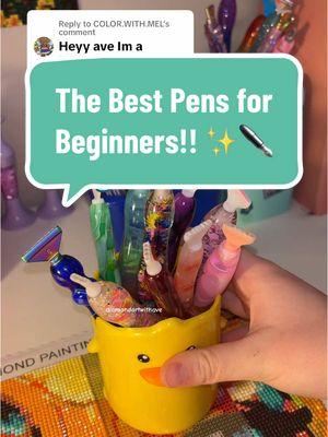 Replying to @COLOR.WITH.MEL The Best Pens for Beginners!! ✨✒️ I really love resin pens WAYYY better than pink plastic ones! #diamondartwithave #viral #diamondpainting #diamondart #qanda #diamondartkits #avesasmr 