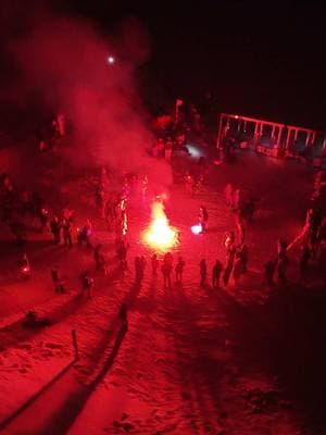 When you just wanted some marshmallows, but now you’re leading a cult meeting 🔥✨  #EscalatedQuickly #FireVibes #cult #smores #fire #torchlight #nye #newyears #snowmass #colorado 