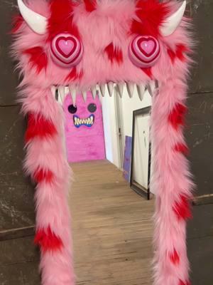 Custom Fur Monster Mirror!  This fur was created and patterned by hand then used to create one of my signature Monster Mirrors ❤️ #lovecore #lovecoreaesthetic #monsters 