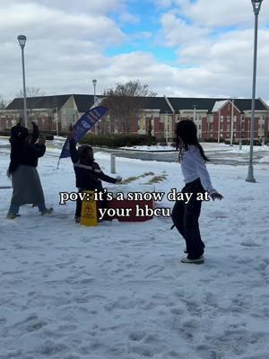 just a bunch of grown kids 😂😂  #ncat #snowday #aggiepride #hbcu #springsemester #hbcu #ncat27 #hbcuadvice #hbcutiktok #hbcuinfluencer #collegelife #hbcutiktok #ayantee #ncatnsp #ncatnso 