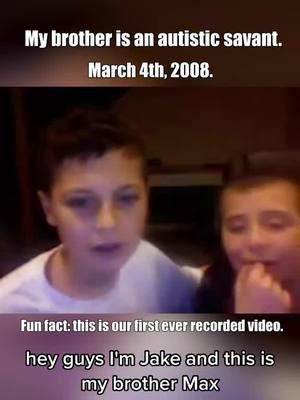 This is a clip from our first ever video posted on the internet back in 2008. My brother Max is an autistic savant and we’ve been best friends our entire life. We’re 1 year and 1 week difference in age, with me, Jake, being older. We’ve never let Max’s autism stop him from achieving his goals and we will never stop spreading autism awareness and autism acceptance. Growing up with just the two of us and Max never having a social life, watching him giggle and sing songs as he reads your comments everyday in bed or on the couch brings me so much joy. He knows how much he is loved and he is so proud to call each and every one of you his friend. Thank you for loving Max, he’s truly the most pure hearted and loving person I know. ❤️ Better! #autism #autismawareness #autismacceptance 