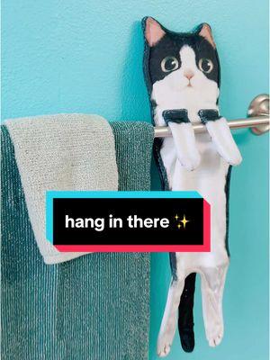 just hangin’ ✨ #catsoftiktok #cats #cat #cattowel #miaw #handtowel #decor #catdecor #TikTokShop #dealdrops #spotlight 