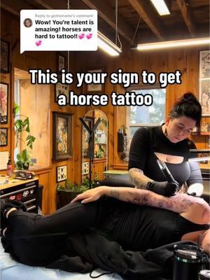 Replying to @gotnoname More horse tattoos by our resident artist Connor #tattooartists #tattoostudio #patattooartist #animaltattoo #horsetattoo #animaltattoos #pettattoo #tattooideas #tattooinspo 