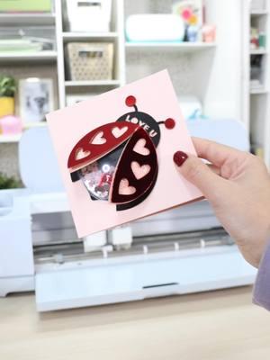 Ladybug shaker card - #ValentinesDay #valentines #cricutcards #cricutmat2x2 #cricutmade #cricutmaker3 #cricutcreated #cricutcreations #cricutdesignspace #cricutprojects #cricutbeginner #cricutnewbie #cricutespañol #cricutlatino #cricutprincipiantes #cricuttarjetas #cricutcardmaking #cricutcardstockcrafts #cardmaking #tarjetas #cricutvalentines #cricutvalentineprojects #valentinesdiy #valentinecards @Cricut 