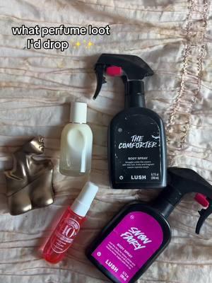 tell me ur fav scent in the comments 😩 #datbaddiebrooke #perfume #loot #lootdrop #scent #bodyspray #lush #lushcosmetics #glossier #glossieryou #glossierdoux #soldejaniero #billieeilish #SelfCare #selfcareroutine 