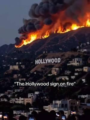 “The Hollywood sign on fire” . . . . . . . #HollywoodSign #LosAngelesFires #BeverlyHills #CaliforniaWildfires #StaySafeLA #BreakingNews #CaliforniaCrisis #WildfireSeason #ClimateChangeNow #DisasterResponse #NaturelnDanger #LAUpdates #ViralTikTok #TikTokNews #explorepage 