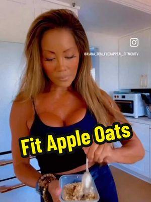 💪🏼🍎🥣 What’s for breakfast? How about apple oats? No sugar added. #nsa #kianatom #appleoatmeal #healthybreakfast #fyp #oatmeal #foryoupage 