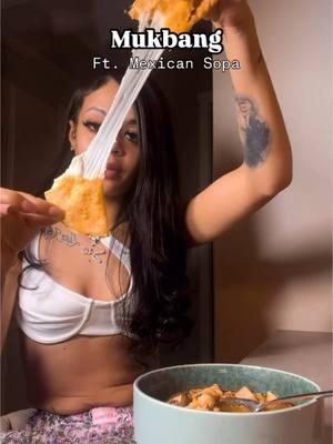 It’s HOT! Go watch the video posted before this one to see how I made it 🫶🏽 #mexican #sopa #mukbang #eatwithme #Foodie #foodreel #suggested