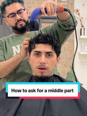 Replying to @Sergio how to ask for a curly middle part hairstyle or modern mullet look 💈 #dallasbarber #fortworthbarber #hairtransformation #menshaircut #barberconsultation 