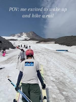 Hard work pays off #railskiing #hikepark #timberline #mthood 