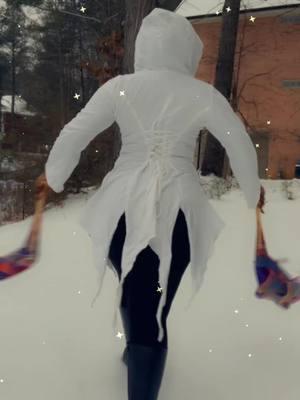 My snowman and me ❄️☃️ #faeofthesilks #fae #fairycore #whimsical #flowartist #silkfans #silkfanveils #snowday #snow #fyp 