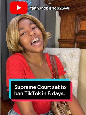 The Supreme Court is banning the suburbs of TikTok in 8 days and wants us to move to the Ghetto of FB.  Link in bio for our new home. #tiktokban #tiktokbanned #tiktokbannedusa #8days #faithandbishop2 