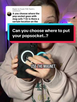 Replying to @Frank THE Tank if you are using the magnet that came with your  @PopSockets then you can place it wherever you choose! ##popsocket##popsockets##phoneholder##phonegrip##magsafe##magsafepopsocket##phone##phoneaccessories 