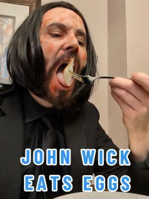 John Wick Eats Eggs! 🍳 #johnwick #johnwickcosplay #eggs #breakfast #johnwickeatseggs #johnwickchapter2 #johnwickchapter3 #johnwickchapter4 #johnwickballerina #randomvideo 