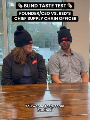 Our Founder/CEO vs. Red’s Chief Supply Chain Officer: A blind burrito taste test for the ultimate Red’s bragging rights. 🌯 💪 Who do you think will win in part 2?  #blindtastetest #tastetest #funny #DinnerIdeas #burritos #cpg 