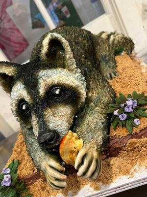 Flexing my sculpting skills with this cake 😛 #racoon #sculptedcake #isitcake #fyp #cakedecorating #cake #cakesculpture #bakery 