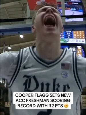 Coop also set a new Duke freshman single-game scoring record 🔥 #cbb #basketball #duke #cooperflagg 