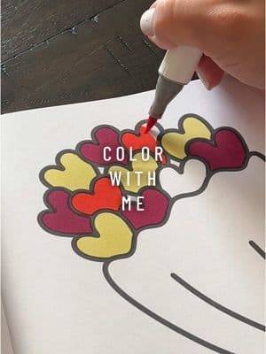 Color with me 💐🤍 #colorwithme #fyp #satisfying #calming #sweethearts #coloringbook #ValentinesDay #flowers #bouquet #hearts #metime #boldandeasycoloring #theraputic #easycoloring #boldprints #ohuhumarkers #grabiemarkers 