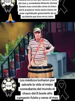 Hoy por la mañana confirman que falleció el autor y comediante Roberto Gomez Bolaño más conocido en el cine ,como el chavo del 8#robertogomezbolaños #chavodel8 #chavo #chapulincolorado #paratii #mexico #luto#comedia #cine 