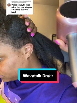 Replying to @KeTVMomiana | UGC | Tastemaker This dryer cuts my hair routine down by half and I love it as a busy Mom. #WavytalkBlowDryer #HairCareEssentials #BlowDryerReview #FrizzFreeHair #SmoothHairGoals #HairTools 