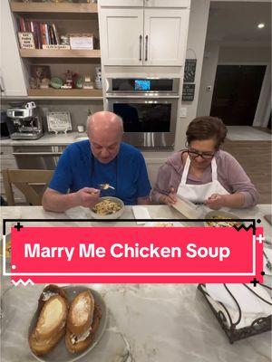 Mauro said he'd marry me all over again after I made him this "marry me chicken soup!❤️ #marrymechicken #marrymechickensoup #babydoll #soupseason #soup #sundriedtomatoes #famiglia #mylove #souptok 