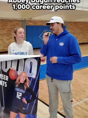 THE Abbey Dugan after hitting the 1,000 career point milestone last night. Such a great kid, she makes it easy to root for her every step of the way! @Abbey  #girlsbasketball #carlsbadcavegirls #cavegirls #basketball #carlsbadnm #careergoals #goals 