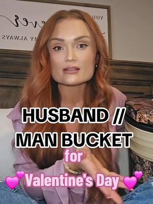 reposting the man bucket i got my husband for Valentine's Day last year for inspo! #valentinemanbucket #valentinebucket  #husbandvalentinesgift #boyfriendgifts #mensvalentinesbasket #giftsforhusbands #huntergifts 