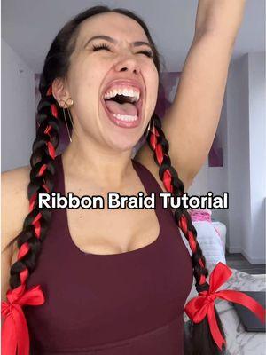 Ribbon Braid Tutorial❤️ #hairtok #hairinfluencer #hairinspo #nycinfluencer #newyorkinfluencer #pantenemiraclerescue #pantenemiracles #pantenehair #pantene 