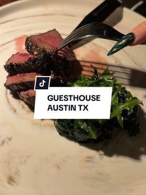 an early birthday dinner at Guest House, ATX 🥩 they just opened one in Las Vegas as well. Truly the best cocktails and dishes and omg those truffle fries and the cheesecake #atxeats #guesthouse #atxfoodie #atxfood #atxrestaurant 