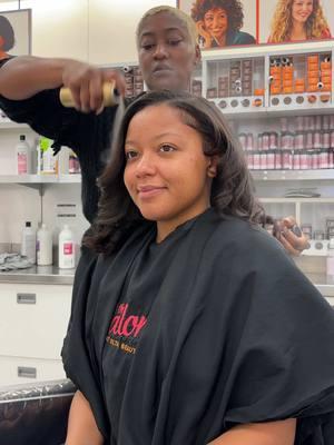 Getting a silk press at Ulta Beauty Salon ✨ #slikpress #ultabeauty #blackhair 