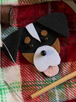 Mom is working on an ornament of one of my furiends. Can you guess who this is? #dogsoftiktok #englishshepherd #dogornament #dogcraft #sewcute 