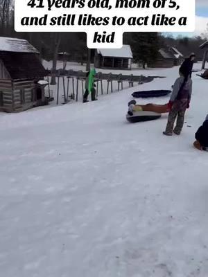 #snow #sledding #ramp #momof5 #tripletmom #fun #funnymoments 