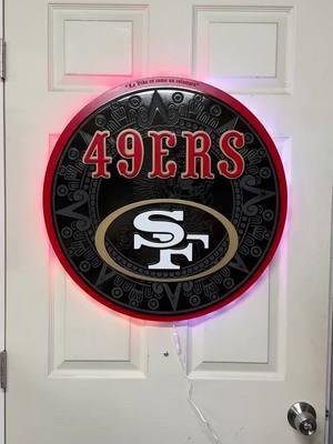 Custom 49ers Aztec LED sign #custom #49ers #ninergang #ninerempire #faithfultothebay #bangbangninergang #aztec #sf49ers #bayarea #sanfrancisco #nfl #football #mancave #lasercutting #laserengraving @49ers #ninerfamily