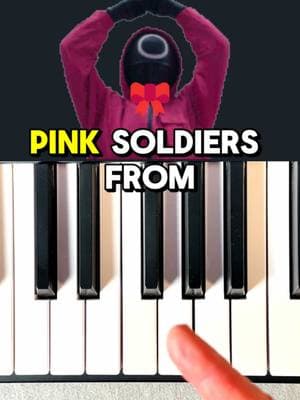 Squid Game Pink Soldiers piano song tutorial  #piano #pianotok #tutorial #easy #songs #howto #learn #fyp #squidgame #pinksoldiers #squidgamesong 