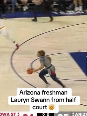 She beat the clock with NO hesitation right before halftime 😤 #buzzerbeater #shotclock #WCBB #basketball #Arizona 