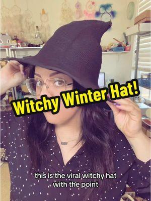 Witchy witch winter hat! So cute! Witchy fashion!  #witchyfashion #witchyhat #witchyfinds #witchhat #witchtok #TTSDelightNow #NewYearNewAura #NewYearNewFashion #TTSLevelUp #tiktokshopfinds 