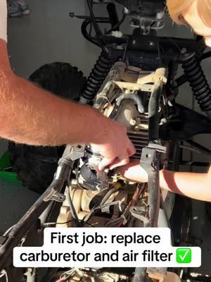 One part at a time! He has replaced his first ever carburetor ✅ #mechanic #fatherandson #teachingthemyoung #lifeskills #invaluable #carburetor #yamahabigbear350 #rebuild #bigbear350 #offroading #4wheeler 