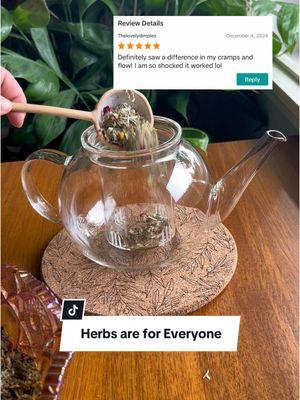 These kinds of reviews are my favorite! When someone realizes that herbalism is just hippie woo woo stuff and that herbs can actually be a wonderful tool for female health and well-being! Actually, for everyone’s health and well-being! Herbs are for everyone 💕 #herbs #herbaltea #hormonehealth #herbalism #menstrualcramps #pms #menstrualcycle #mooncycle #infradianrhythm #cyclesyncing 