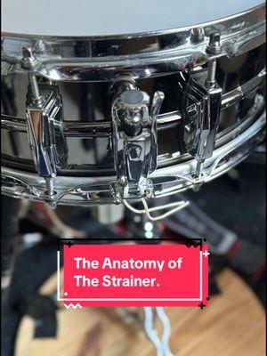 There are so many things about the anatomy of drums that we don’t even know about.  This aspect makes it harder to evaluate a problem and sometimes stops us from taking our drums apart and getting to know it more.  I hope that through this, we can demystify the parts of the drum that are the most misunderstood.  The next installment of this series is the part of a snare drum called the strainer or throw-off.  A strainer or throw-off is a mechanism on a snare drum that allows us to adjust the tension of the snare wires.  This action turns the snare sound on or off by engaging or disengaging the wires against the bottom head of the drum.  Most strainers give you two positions without adjusting the screw, which are snare wires engaged or snare wires off.  However, other snare strainers, like the Trick Throw-Off, provide a couple of positions of wire tension with built-in stopping points for these set tensions.  No matter what strainer you have, know they all do the same thing. The mechanism might look and operate a little differently.  It's our responsibility to learn how it works to get the most out of that drum.  I hope this helps to inform and demystify this part of the drum  If you have any questions, don’t hesitate to make the comment section a forum for helping one another. What do you guys think? Did you know this about this part of a snare drum? Is there a strainer/throw-off that you love using? Leave a comment. Let’s talk about it! Stay creative, and have a great rest of the week. Love you, guys!! Okay. Byeeeee. 🥁🤓👊🏻❤️🙏🏻  — #testabeatdrums #thedrumsultant #drumtuning #snaredrum #snare #drummer #vibe #geartok #drumtok #process #technique #fixxerupper #tuning #sound #CapCut #nerdystuff #drumtuning #anatomy #snaredrum #tipsandtricks #strainer #drumsultant #techtip #maintenance 