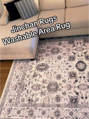 #jinchanrugs #washablerug #grayrug #machinewashablerug #livingroomdecor #homedecor 